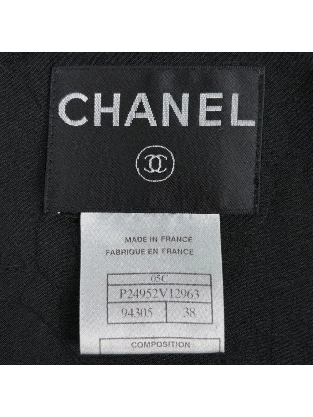 Chanel CC Logo Tailored Jacket Emblem 05c Outer Wool Black